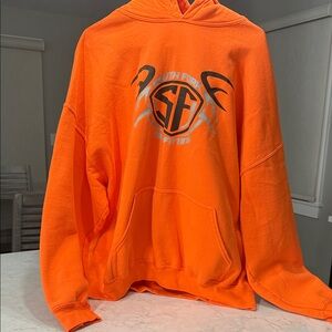 Gildan Bright Orange Hoodie with Graphic